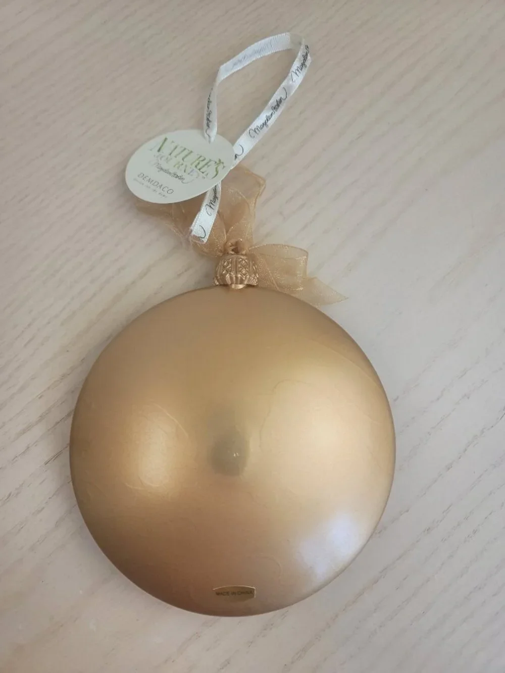 Demdaco Marjolein Bastin Nature's Journey Robin Bird Glass Christmas Ornament